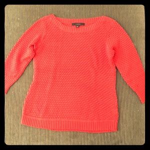 Cotton sweater, coral orange